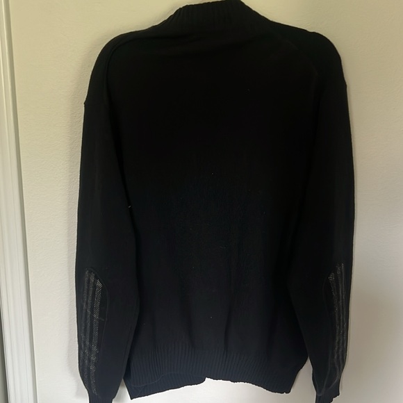 Burberry  black zip front patch elbow black sweater Size Men’s XL - Picture 6 of 9